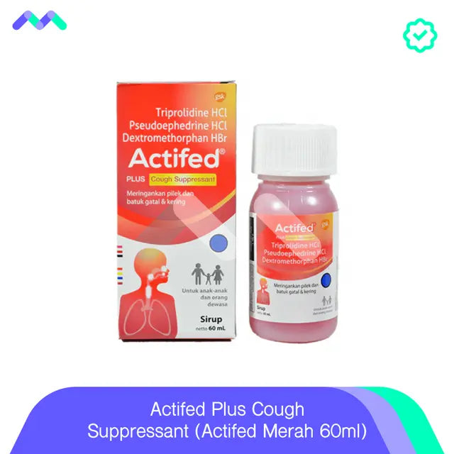 Acitfed Plus Cough Suppressant (Actifed Merah 60 mL)