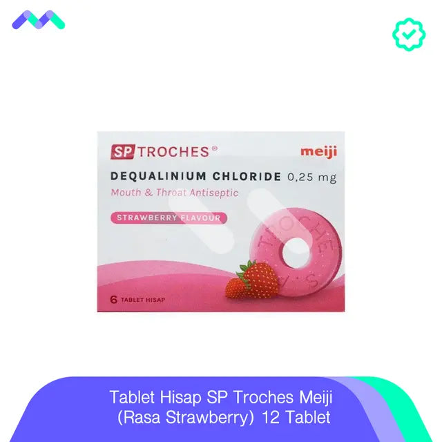 Tablet Hisap SP Troches Meiji (Rasa Strawberry) 12 Tablet